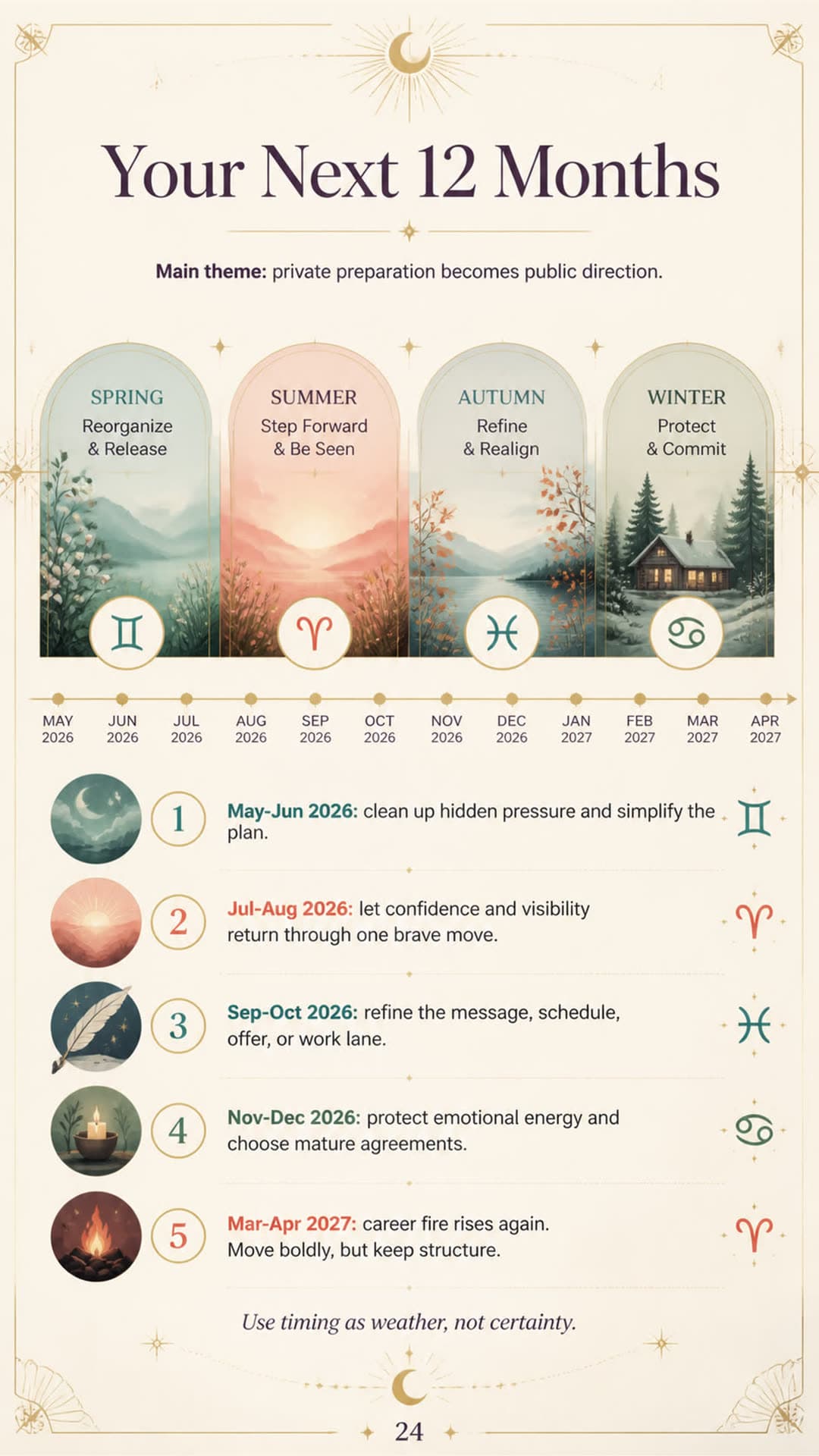 Your Next 12 Months for Kate, a personalized astrology life map page.